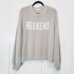 BaeVely Anthropologie Sweater Fuzzy Soft Stretchy WEEKEND Oversized Size Medium